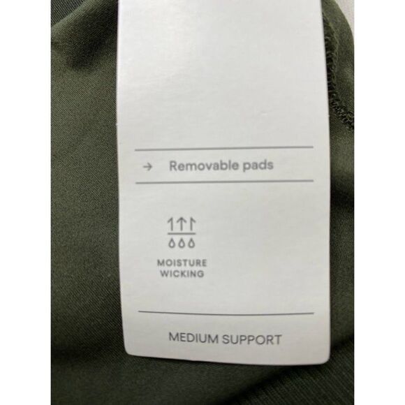 All In Motion Sports Bra Womens LARGE Dark Green Very Soft Removable-Cup NEW - Picture 11 of 12